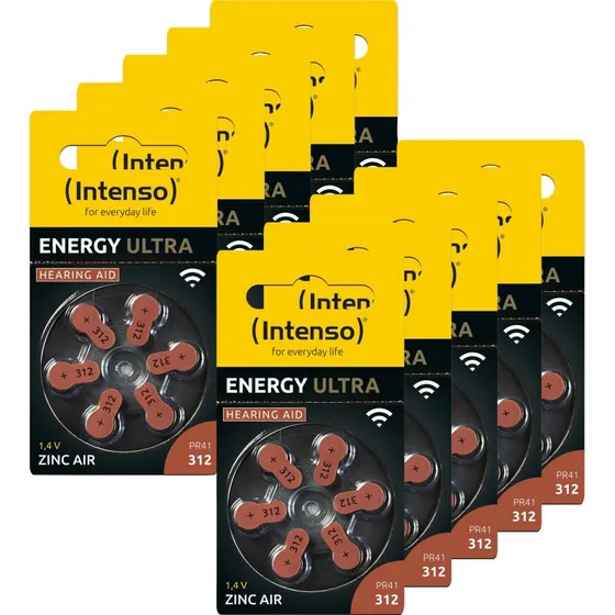 Intenso Zinc Air 312 Høreapparatbatterier - 1.45V - 60 stk.