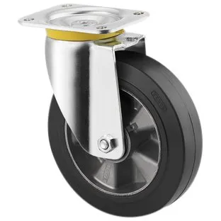Drejehjul 4680 IEP 125 P63 - 125 mm med elastisk gummi