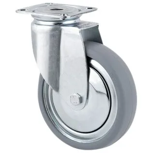 Drejehjul 2470 DIK 075 P40 - 75 mm gummi med plade