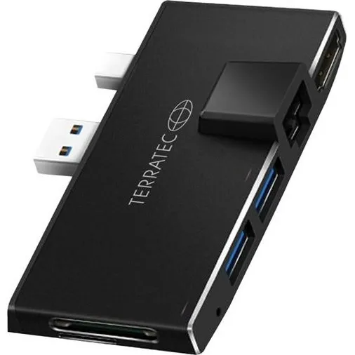 Terratec Connect Pro2 USB-hub med HDMI og RJ-45 - Sort