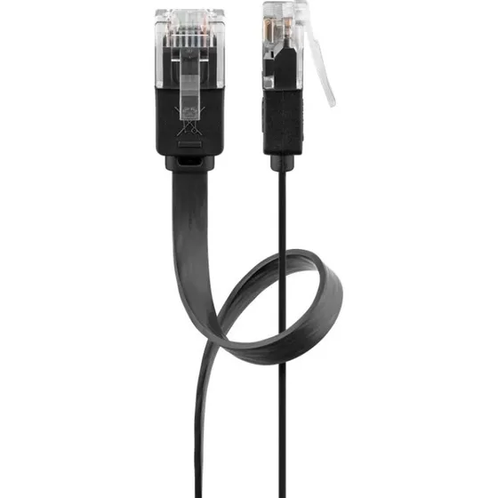 Goobay CAT 6 fladt netværkskabel, U/UTP, sort, 7 m