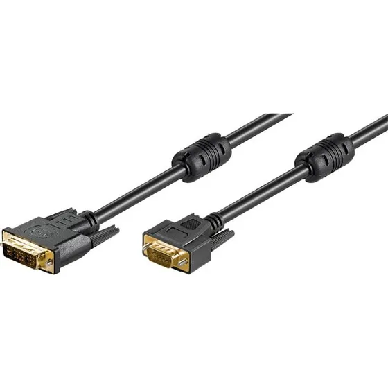 Goobay DVI-I til VGA kabel, 2m, sort