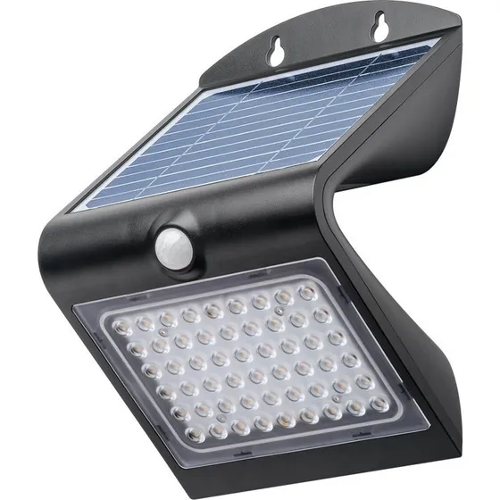 Goobay LED Solcellevæglampe med Bevægelsessensor - 4W - Sort