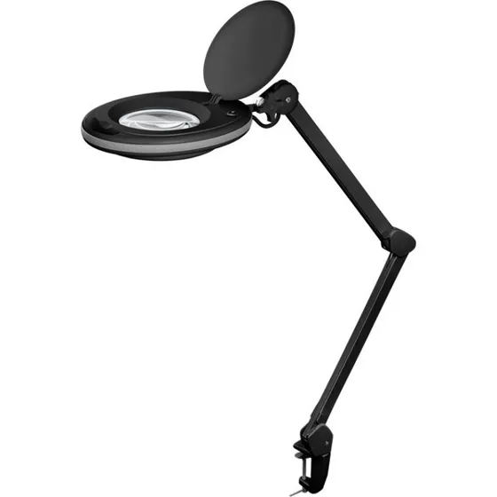 Goobay LED-luplampe med klemme, 127 mm krystalglas, sort