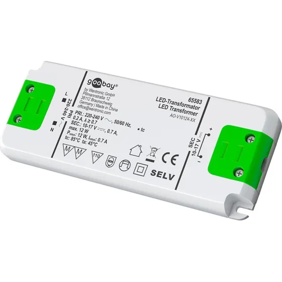Goobay 65583 LED Transformer 12W 700mA Hvid/Grøn