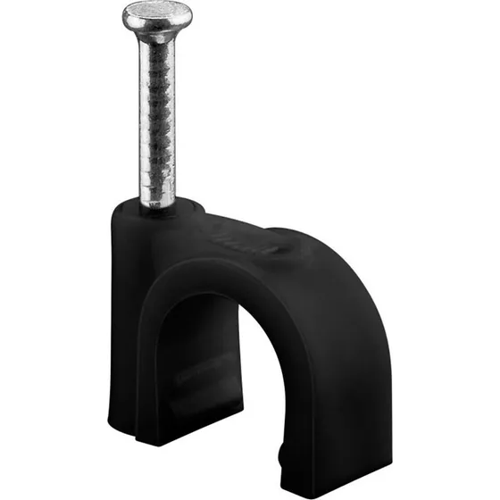 Goobay Kabelclips til rund ledning, 9 mm, sort