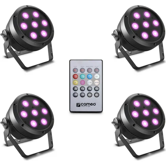 Cameo ROOT Par 4 Set 1 - 4x RGBW Par Spotlys m. fjernbetjening
