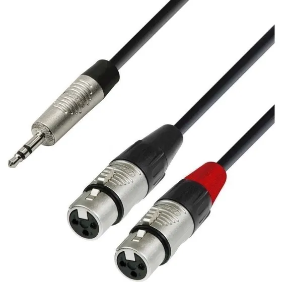 REAN Signalkabel Minijack til 2x XLR Hun, 1,8m
