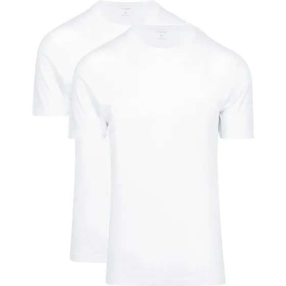 Olymp T-shirt 2-pak med rund hals - Hvid, 4XL
