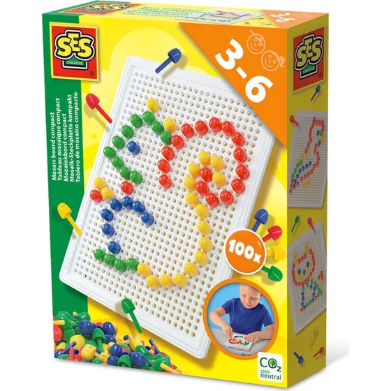 SES Creative Mosaik Bræt Stiftmosaik 100 dele (3-6 år)