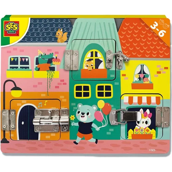 SES Creative - Låger med låse, trælåsebræt (3-4 år)