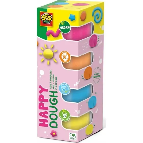SES Creative Modellervoks Happy, 4 x 90 g
