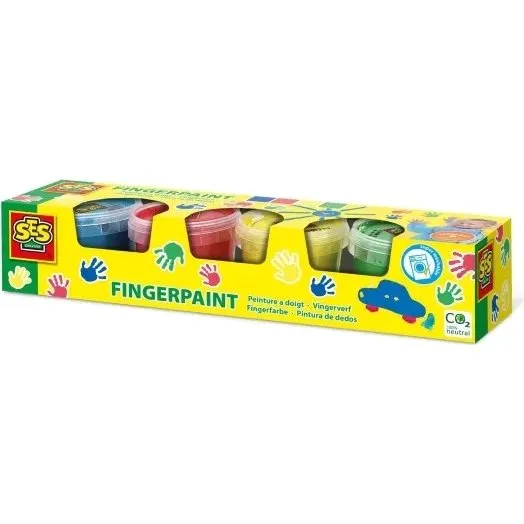SES Creative Fingermaling Primærfarver 4x110ml
