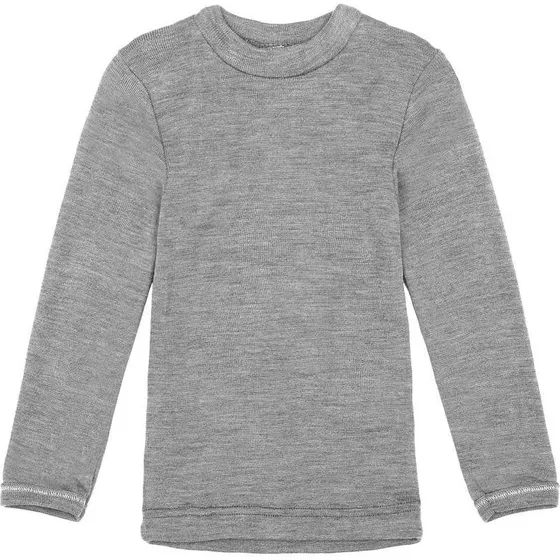 Engel Natur Bluse i Økologisk Uld/Silke - Grey Melange