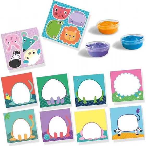 SES Creative 14444 Fingermaling Dyr - My First, 8 kort, 3 farver