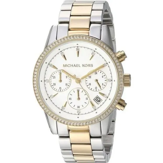 Michael Kors MK6474 Bryant Dameur - 37mm Bicolour med Chronograph