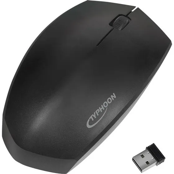Typhoon Ergonomisk Mus - Trådløs Bluetooth & 2.4 GHz, Sort