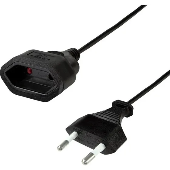 LogiLink Forlængerkabel CEE7/16, sort, 0,2 m
