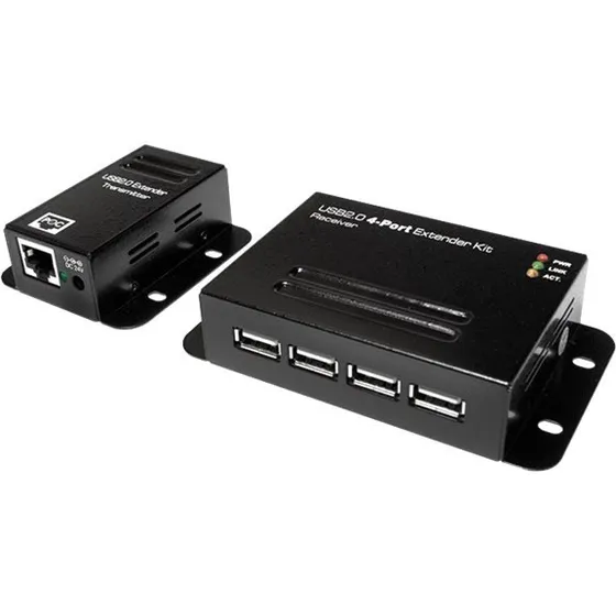 LogiLink USB 2.0 Cat. 5 Extender med 4-Port Hub (op til 50 m)