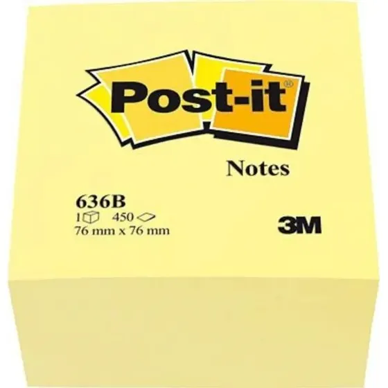 Post-it terning 76 x 76 mm, 450 ark – gul