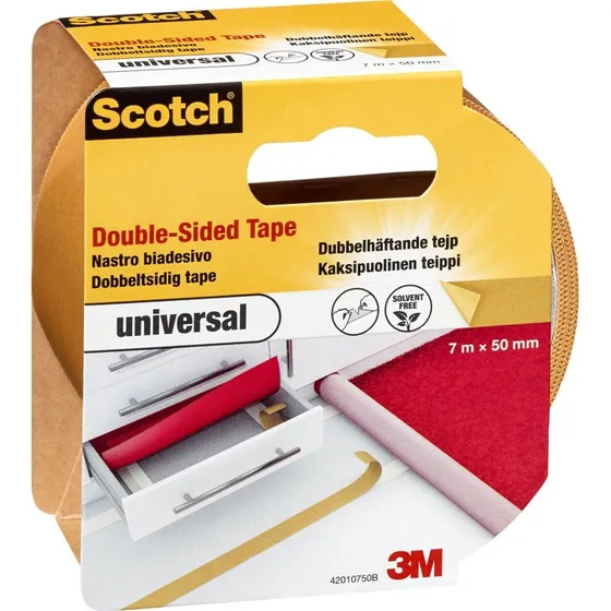 Scotch dobbeltsidet tape 50 mm x 7 m, hvid
