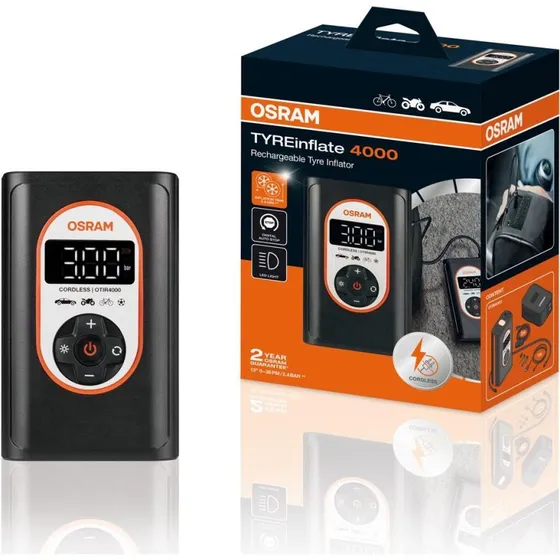 OSRAM TYREinflate 4000 Digital Dæktryksmåler & Mini-kompressor