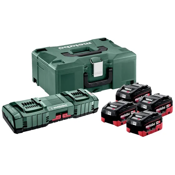Metabo Batterisæt: 4x 18V 5,5Ah LiHD + ACS145 Duo lader
