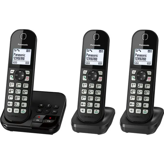 Panasonic KX-TGC463 fastnettelefon 3-pak, sort (1,6-tommers)
