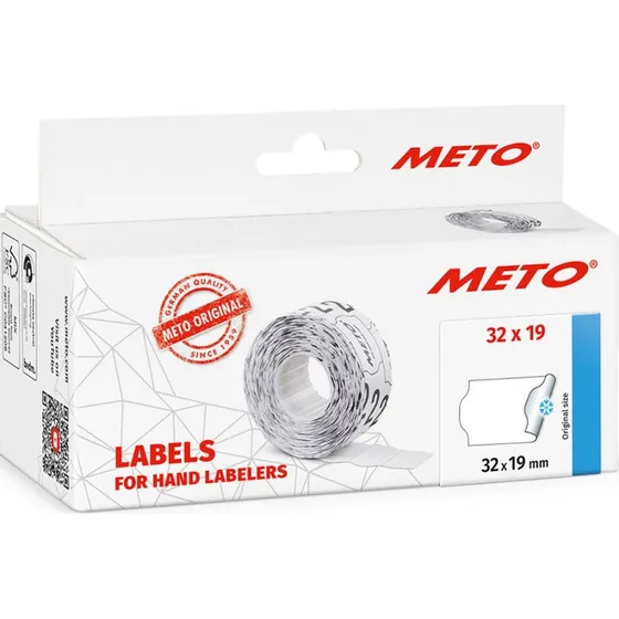 Meto prisetiketter til køl og frost, 32x19mm, hvid, 1000 stk