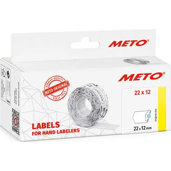 Meto prisetiketter til køl og frost, 22x12mm, hvid, 6 ruller