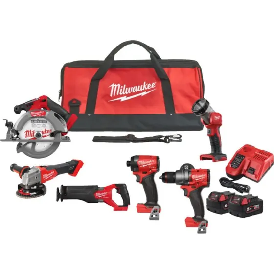 Milwaukee M18 PowerPack FPP6G3-502B – 6 værktøjer, 2x5,0 Ah
