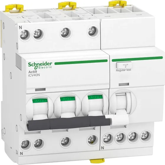 Kombiafbryder RCBO 13A 30mA C-karakteristik 3P+N