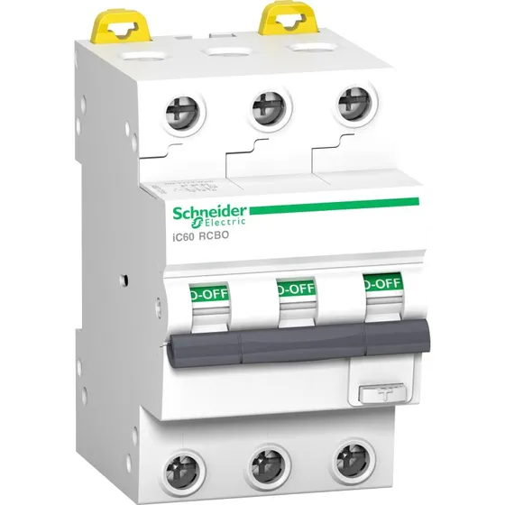 Schneider Electric Acti 9 iC60 RCBO 3P 10A 30mA Klasse A 6kA