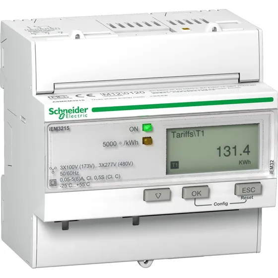 Schneider Electric Acti9 iEM3215 3-faset kWh-måler