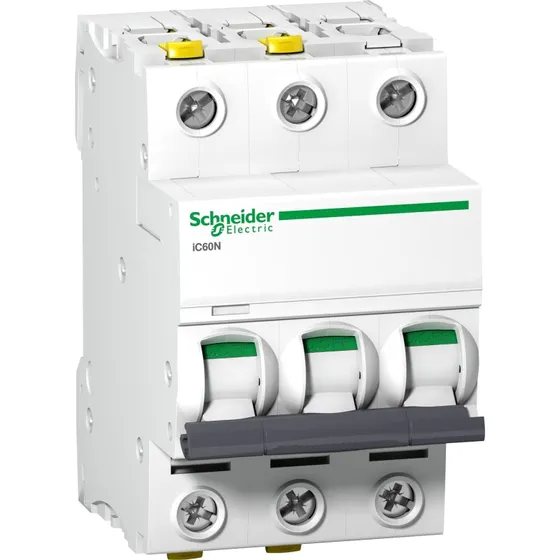 Schneider Acti9 iC60N Automatsikring 3P 2A B-karakteristik 6/10kA