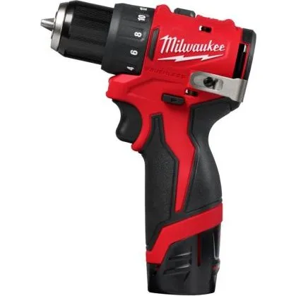 Milwaukee M12 BLDDRC-202C kompakt bore-/skruemaskine incl. 2x2.0Ah