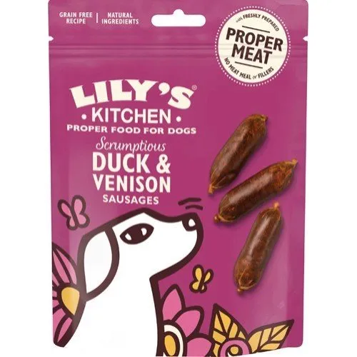 Lily's Kitchen Sausages Duck & Venison, 70g