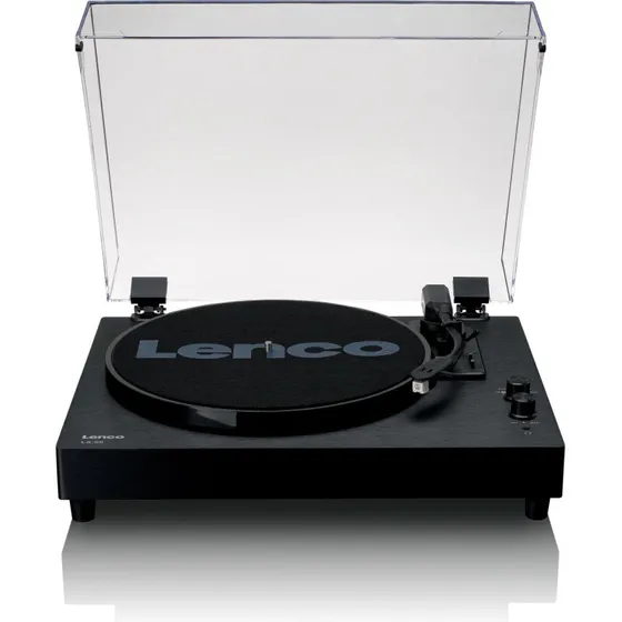 Lenco LS-60BK pladespiller i træ – Bluetooth, indbyggede højttalere