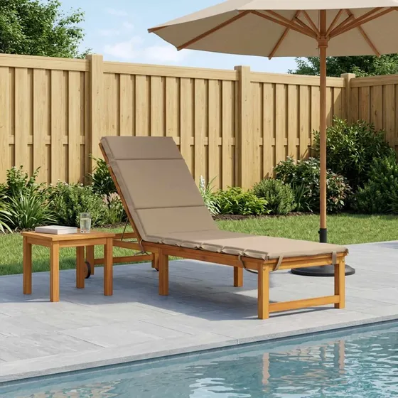vidaXL Solsengspude GEMERT Sandfarvet 200 x 60 x 3 cm