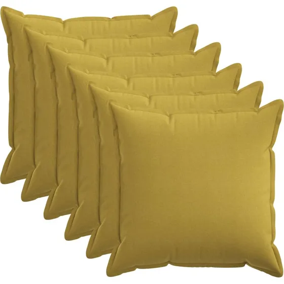 vidaXL HOUTEN Pudebetræk 6 stk. 80x80 cm - Lys grøn Faux Linned
