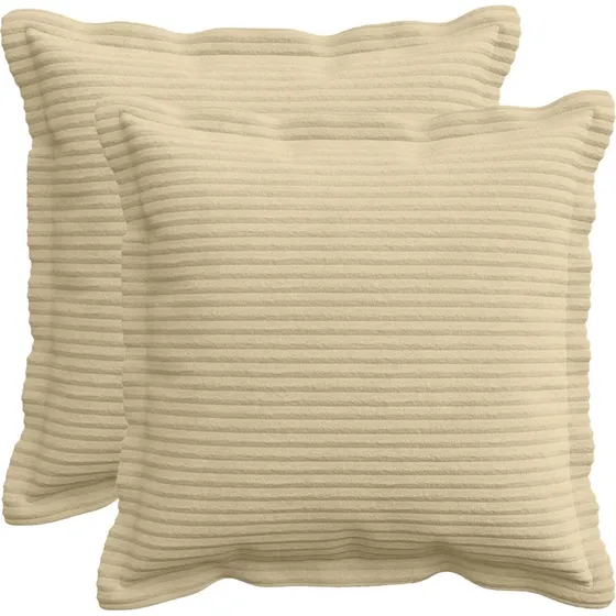 vidaXL HOUTEN Pudebetræk 2 stk. Cordfløjl Lys Grøn Grå 50x50 cm