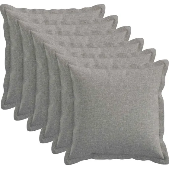 vidaXL HOUTEN Pudebetræk 6 stk. Skygrå 50x50 cm Faux Linned