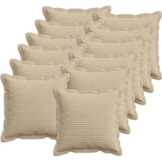 vidaXL HOUTEN Pudebetræk 12 stk. Gråbrun Cordfløjl 45x45 cm