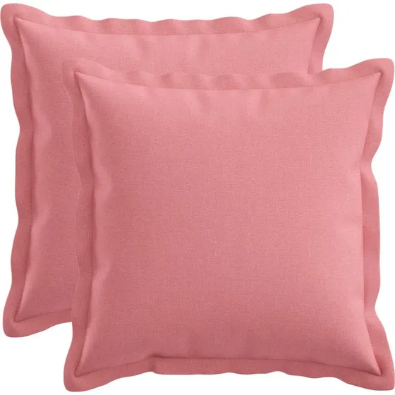 vidaXL HOUTEN Pudebetræk 2 stk. Lyserød 45 x 45 cm Faux Linned