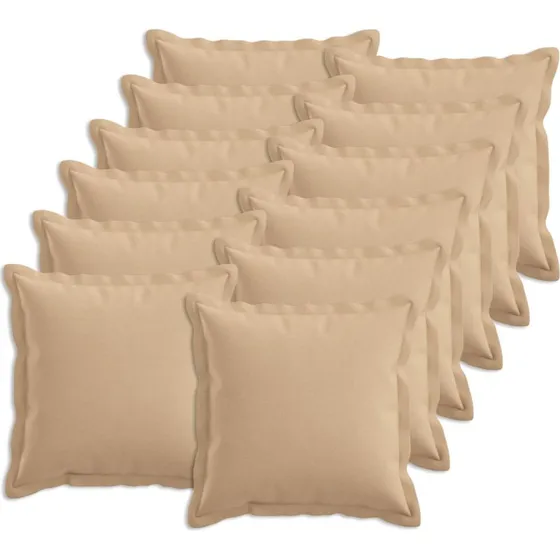 vidaXL HOUTEN Pudebetræk 12 stk. Cremefarvet 40x40 cm Faux Linned