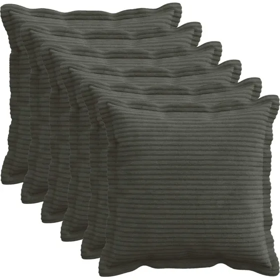 vidaXL HOUTEN Pudebetræk 6 stk. Antracit 35x35 cm Cordfløjl
