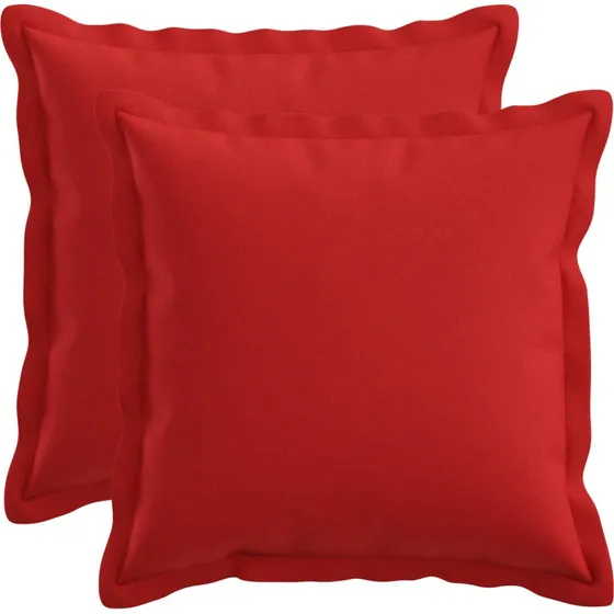 vidaXL HOUTEN Pudebetræk 2 stk. Rød 35x35 cm Faux Linned