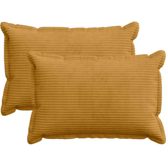vidaXL HOUTEN Pudebetræk 2 stk. Gul 30x50 cm Cordfløjl