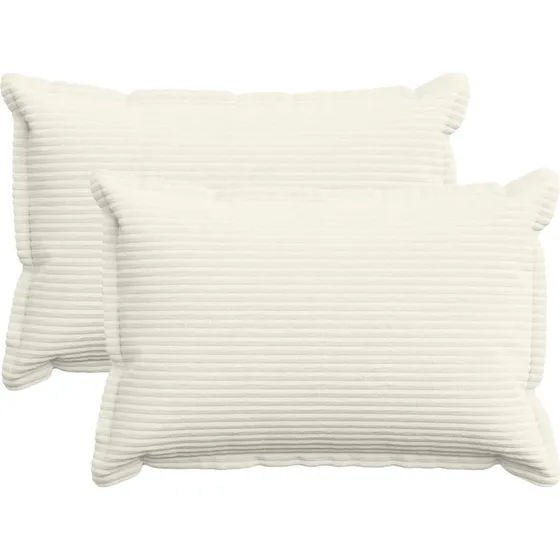 vidaXL HOUTEN Pudebetræk 2 stk. Cremefarvet Cordfløjl 30x50 cm