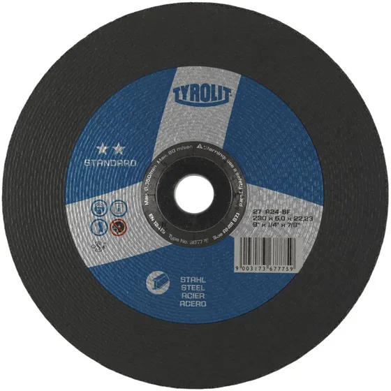 Skrubskive Standard 27x ø115x6 A24S-BF til stål
